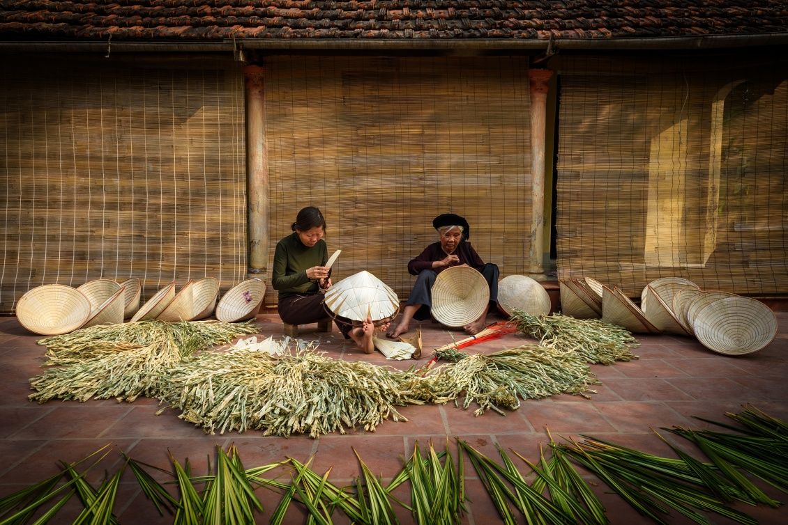 làng nghề thủ công truyền thống làm nón làng chuông