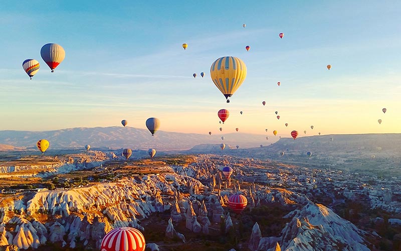 hot air balloon in the sky of Cappadocia