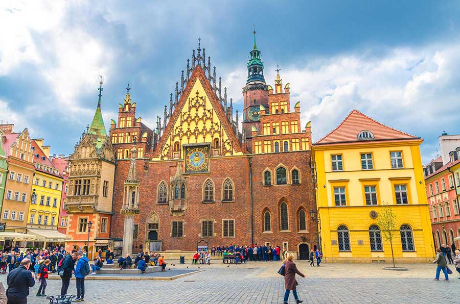 Kiến trúc Gothic của Tòa thị chính Wrocław