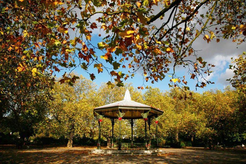 Battersea Park in British autumn