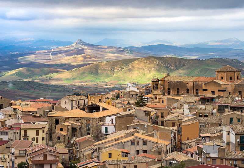 Panoramic view of Corleone town
