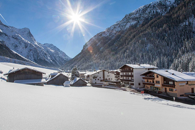 The Pitztal valley seems to have sprung from a picture book in winter in Austria