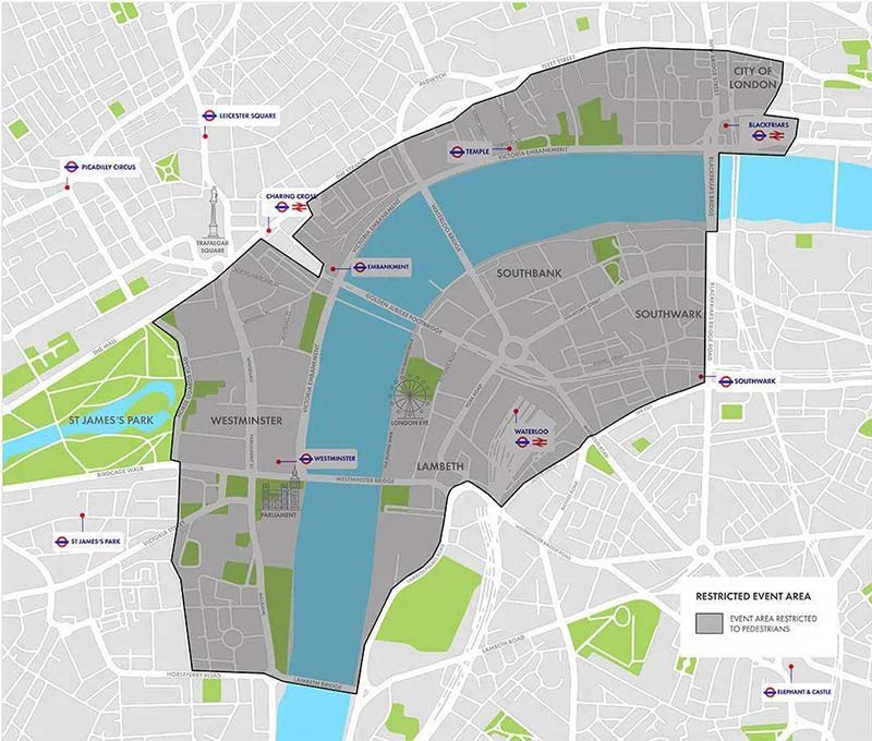 Tickets for this year's London New Years Eve fireworks are still divided into six zones