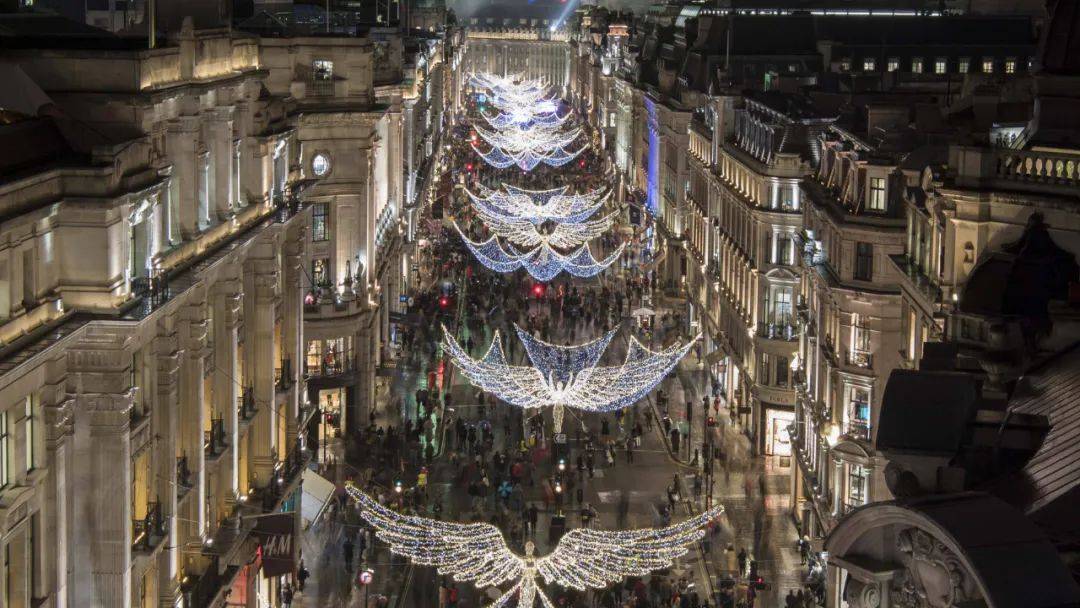 The Angels on Regent Street in Christmas season in the UK