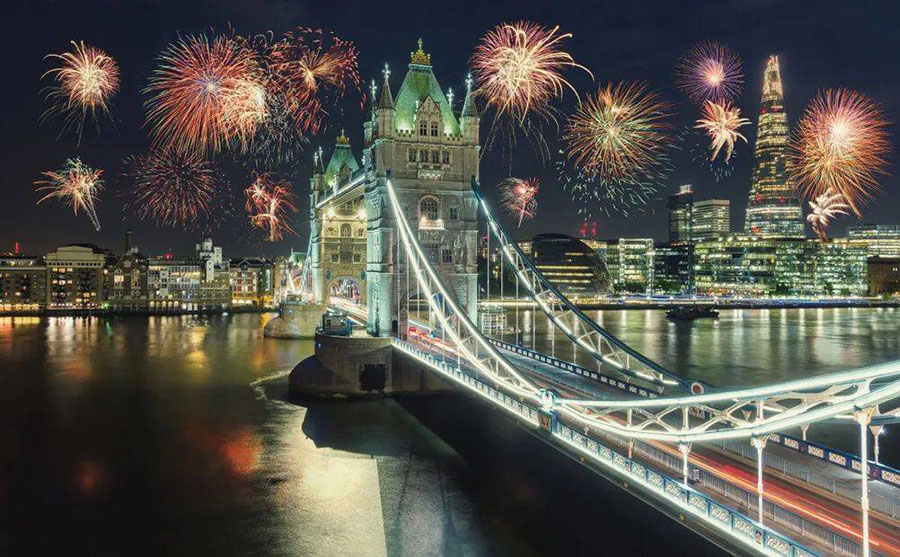 The bridges along the Thames river are a great place to watch London New Years Eve fireworks.