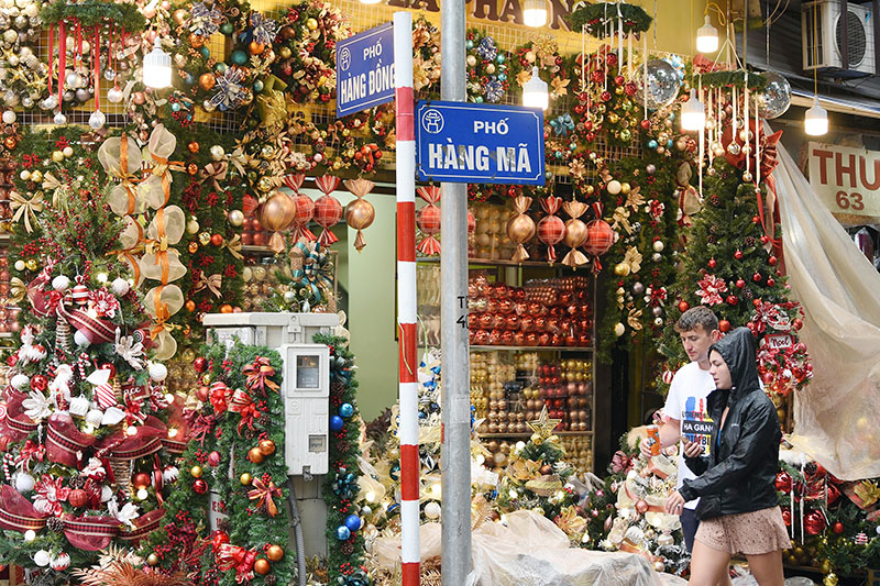 Hang Ma Street - most colorful street in Hanoi every Christmas.