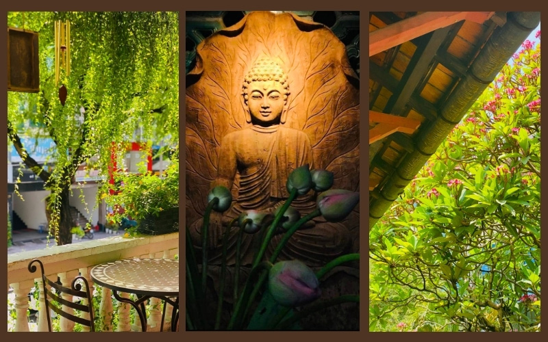 Bông Súng restaurant is steeped in greenery, offering a soothing, natural environment.