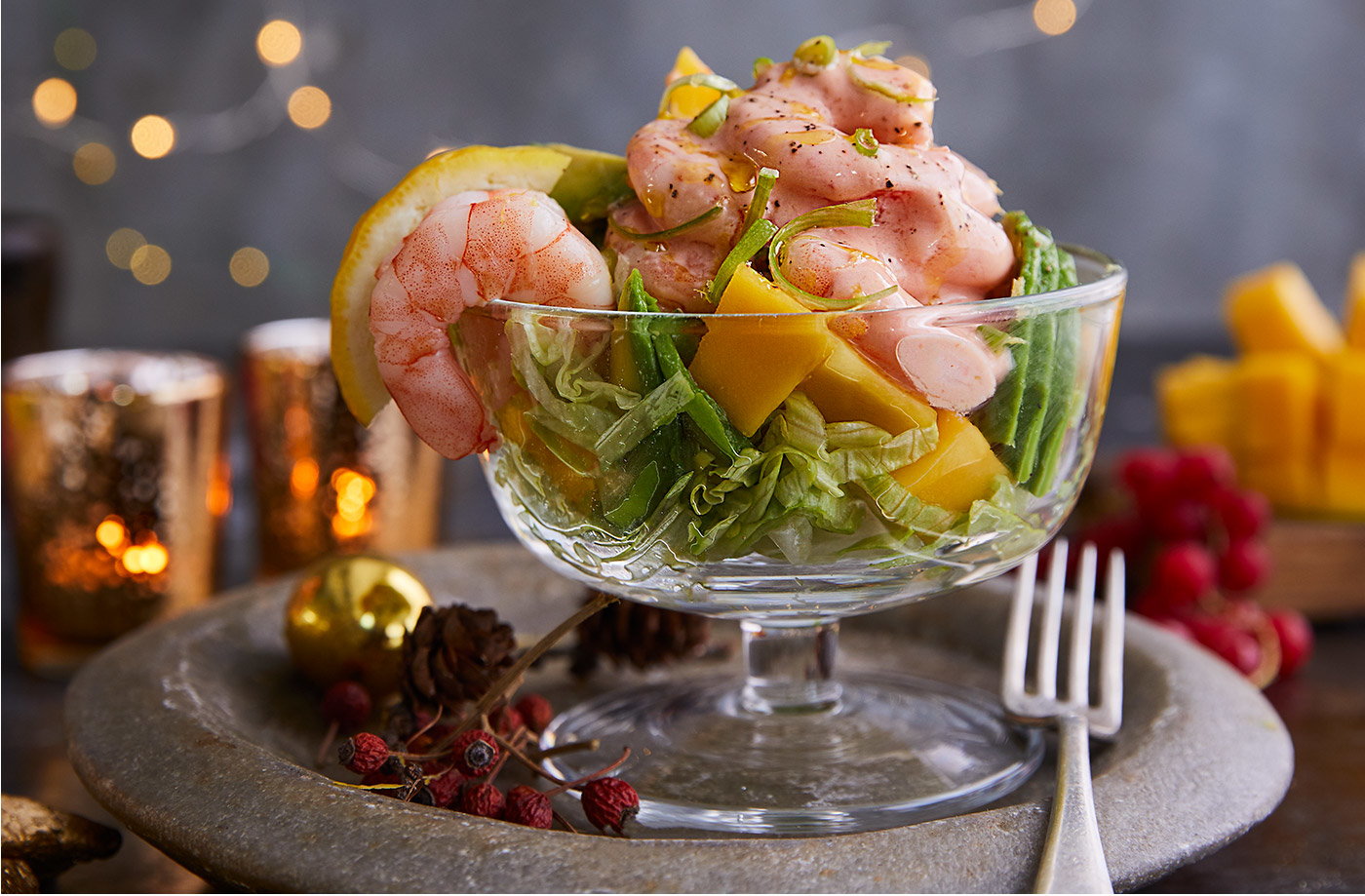 A classic Christmas day starter in the UK: Prawn cocktail! 