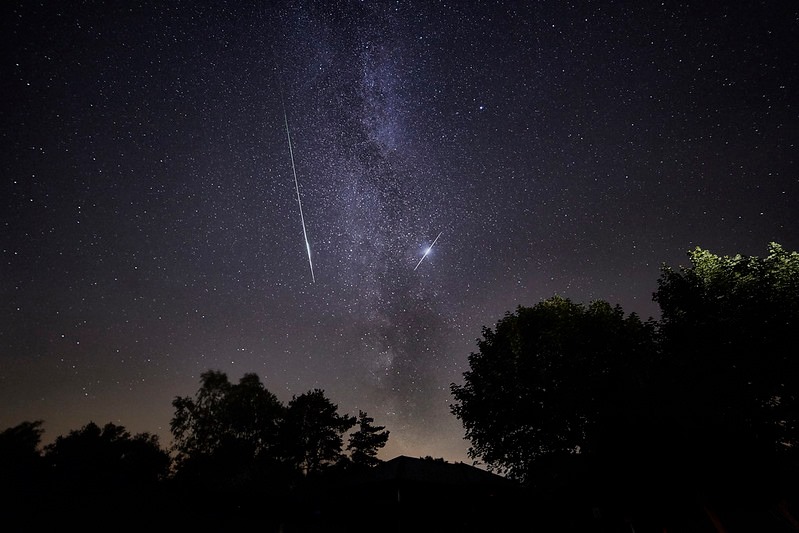 Meteor shower in the North York Moors National Park
