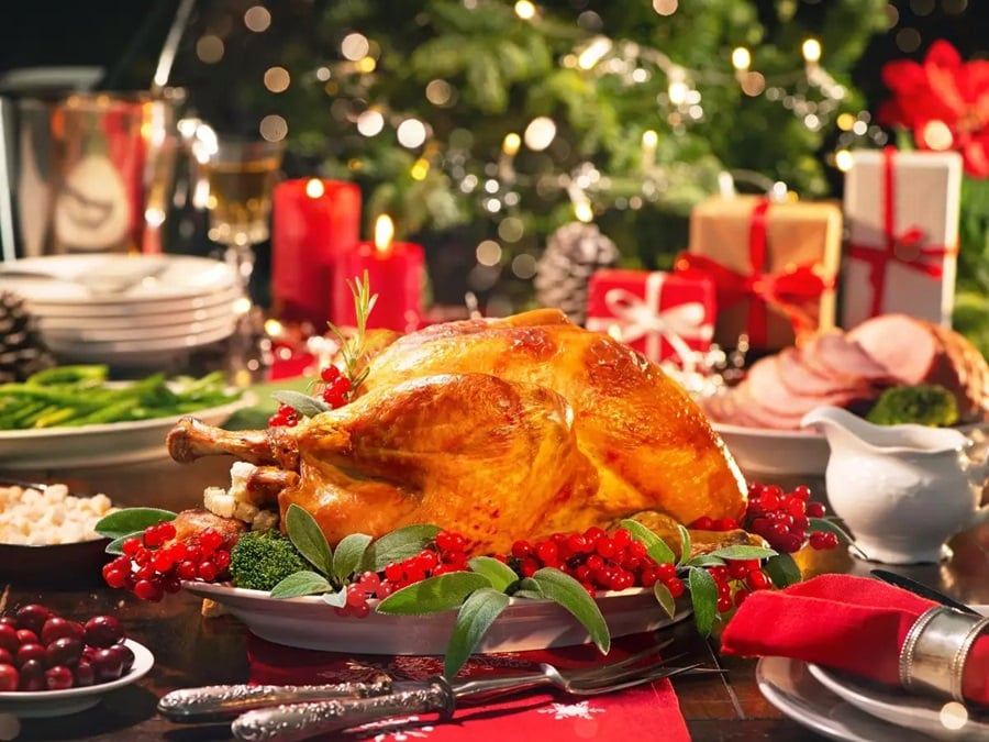 Roast turkey is definitely a must for Christmas in the UK