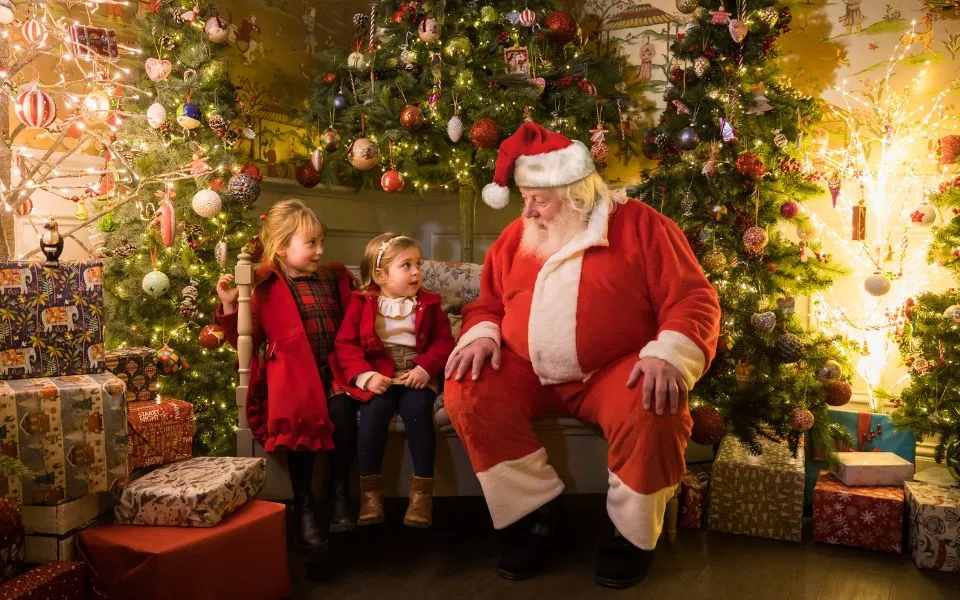 Children meeting Father Christmas at Dalkeith Country Park