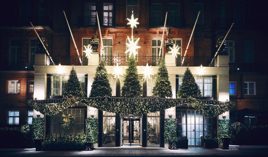 Claridge's Luxury Hotel in Christmas.