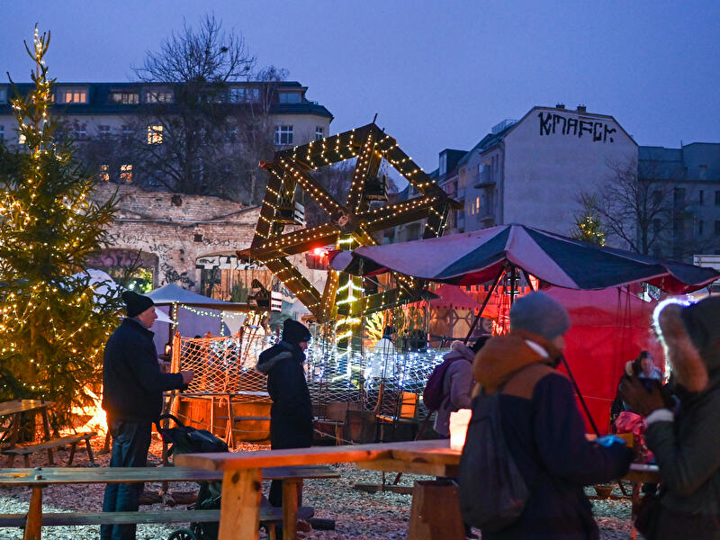 Historical Christmas market on the RAW grounds in Berlin
